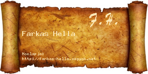 Farkas Hella névjegykártya